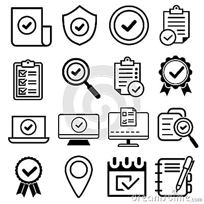 Check mark vector icons set. Checkmarks icon. approval illustration symbol collection. ok sign or logo. Vector Illustration