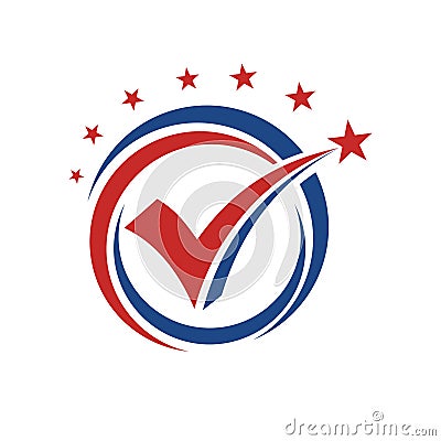 Check Mark and Vote Logo Vector Vector Illustration