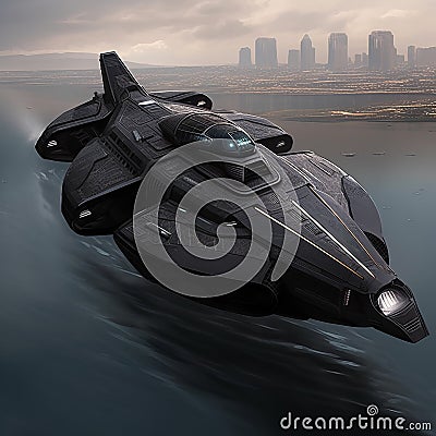 boat concept art inspired by the evil empire from star wars Stock Photo
