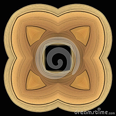 3D ornate creative design wood texture details dark background Stock Photo