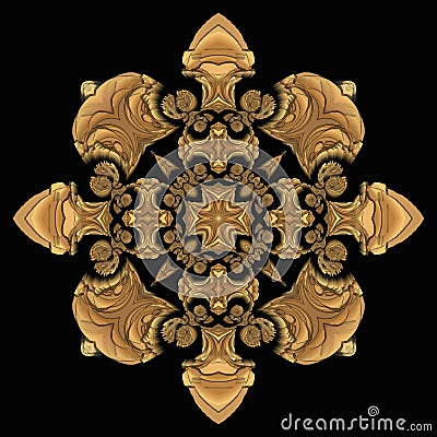 3D ornate creative design wood texture details dark background Stock Photo