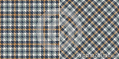 Check plaid pattern in grey, brown, beige. Seamless small abstract textured neutral Scottish tartan tweed vector for spring autumn Vector Illustration