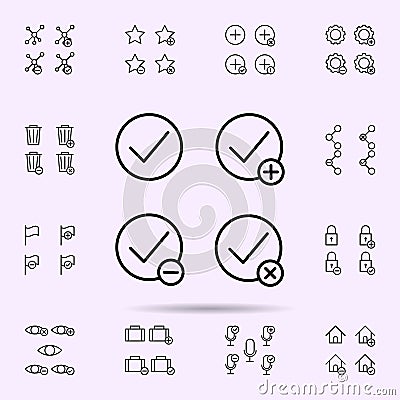 check, plus, check, minus sign icon. web icons universal set for web and mobile Stock Photo