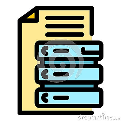 Check server file folder icon color outline vector Vector Illustration