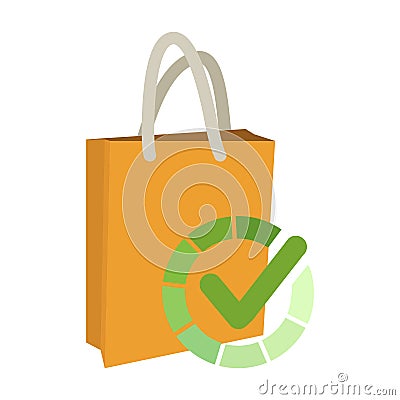 Check shopping bag icon design vector illustration Vector Illustration