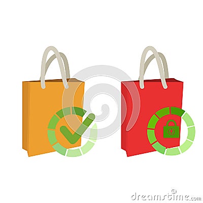 Check shopping bag icon Idea for Web Applications Vector Illustration