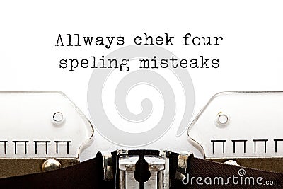 Always Check For Spelling Mistakes Typewriter Concept Stock Photo