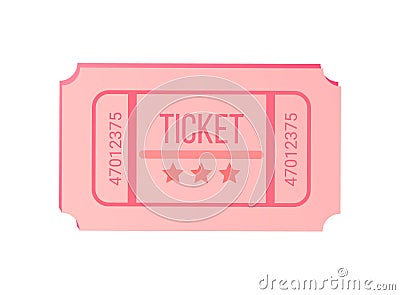 Check with Stars and Numbers, Pink Ticket Vector Vector Illustration