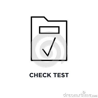 Check test icon. Linear simple element illustration. Clipboard w Vector Illustration