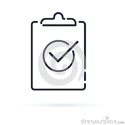 Check test line icon, outline sign. Linear style pictogra Cartoon Illustration