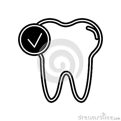 Check tooth icon. Element of Dantist for mobile concept and web apps icon. Glyph, flat icon for website design and development, Stock Photo