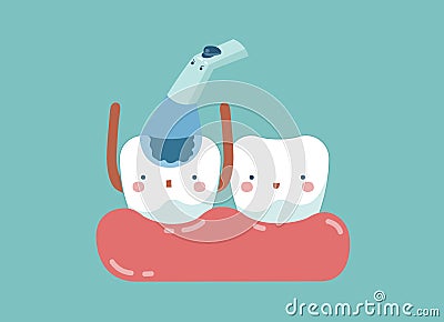 Check up decayed tooth ,teeth and tooth concept of dental Vector Illustration