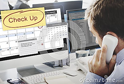 Check up Event To Do List Headline Concept Stock Photo