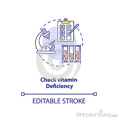 Check vitamin deficiency concept icon Vector Illustration