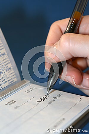 Check Writing Stock Photo