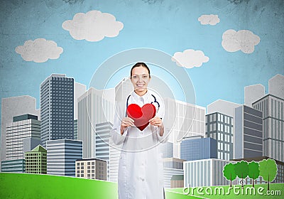 Check your heart health Cartoon Illustration