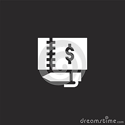 checkbook icon. Filled checkbook icon for website design and mobile, app development. checkbook icon from filled money collection Vector Illustration