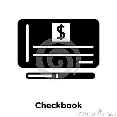 Checkbook icon vector isolated on white background, logo concept Vector Illustration