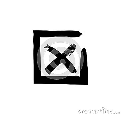 Checkbox. Check signs V X. Chalk and brush checkmarks set. Vector set Vector Illustration