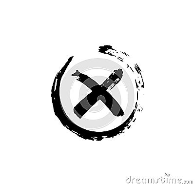 Checkbox. Check signs V X. Chalk and brush checkmarks set. Vector set Vector Illustration