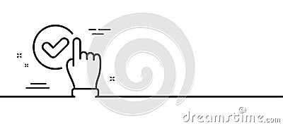 Checkbox line icon. Approve sign. Minimal line pattern banner. Vector Vector Illustration