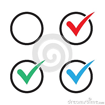 Checkbox set with blank and checked checkbox vector icon. Vector Illustration
