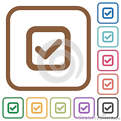 Checkbox simple icons Stock Photo