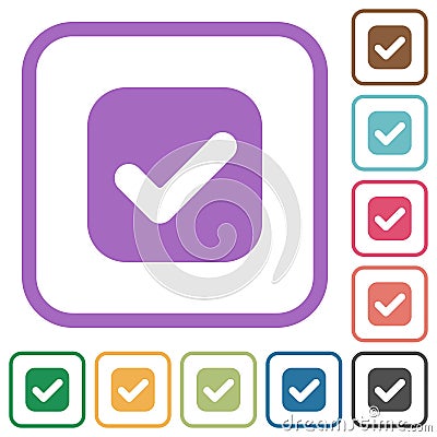 Checkbox solid simple icons Vector Illustration