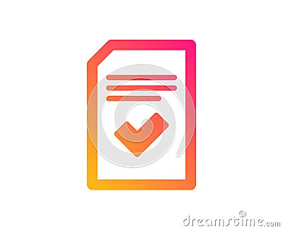 Checked Document icon. File sign. Vector Vector Illustration