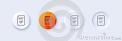 Checked Document line icon. File sign. Line icons. Vector Vector Illustration