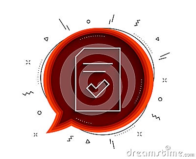 Checked Document line icon. File sign. Vector Vector Illustration