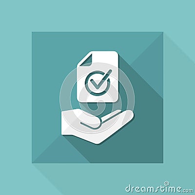 Checked document - Minimal vector icon Vector Illustration