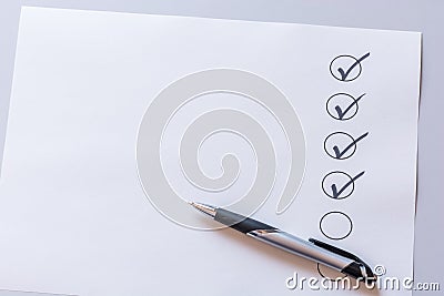 Checked list with copy space as a template Stock Photo