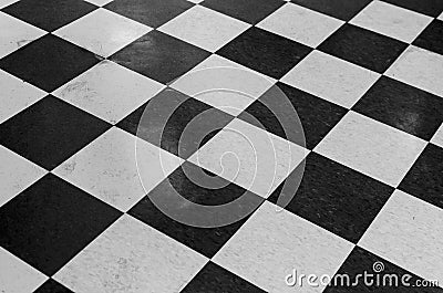 Checker Patterned Tile Floor Stock Photo