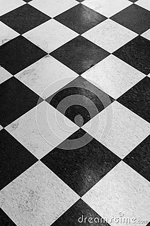 Checker Patterned Tile Floor Stock Photo