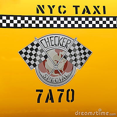 Checker Taxi Cab produced by the Checker Motors Corporation In New York Editorial Stock Photo