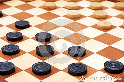 Checkerboard with checkers spaced Stock Photo