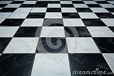 Checkerboard grace, marble floor in black and white square perfection Stock Photo