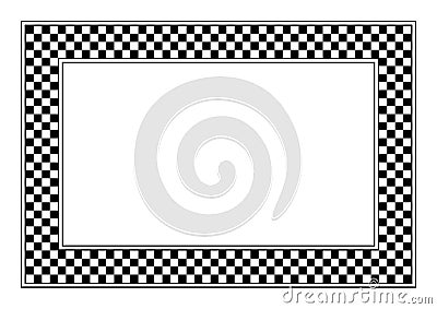 Checkerboard pattern, rectangle frame, checkered pattern frame Vector Illustration