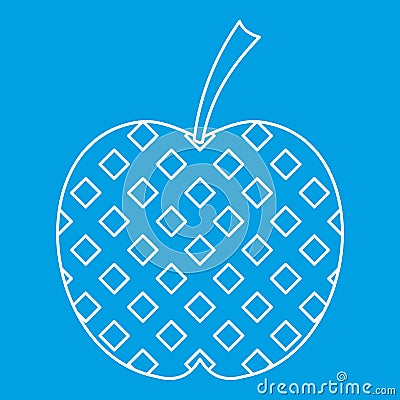 Checkered apple icon, outline style Vector Illustration