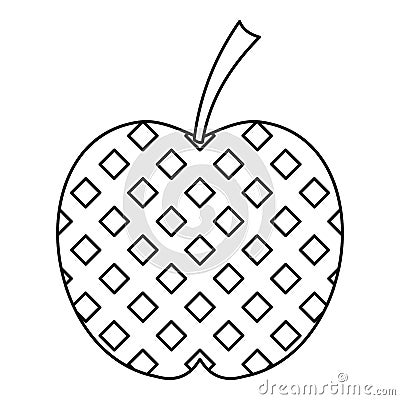 Checkered apple icon, outline style Vector Illustration