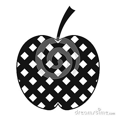 Checkered apple icon, simple style Vector Illustration