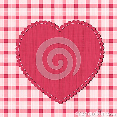 Checkered background with heart label Vector Illustration
