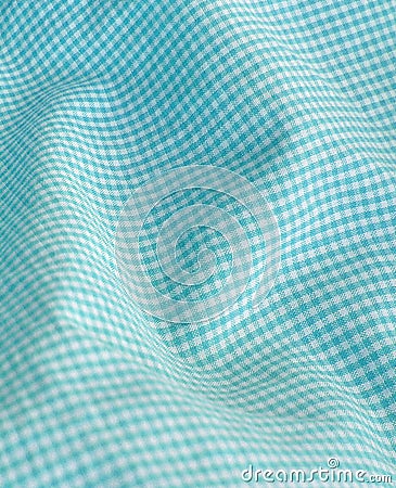 Checkered fabric close up. Blue Stock Photo