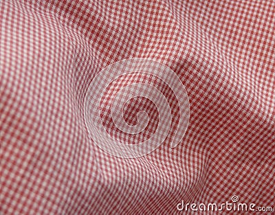 Checkered fabric close up. Red. Stock Photo