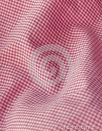 Checkered fabric close up. Red. Pink Stock Photo