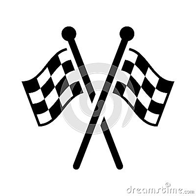 Checkered flag, competition, finish, start, winning black icon Vector Illustration