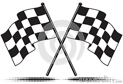 Checkered flags - reached the goal Vector Illustration