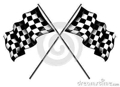 Checkered Flags Vector Illustration