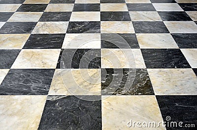 Checkered marble floor Stock Photo